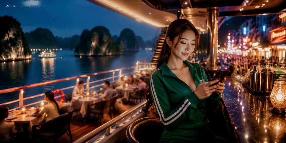 Người dùng Việt Nam chơi casino trên điện thoại tại vịnh Hạ Long