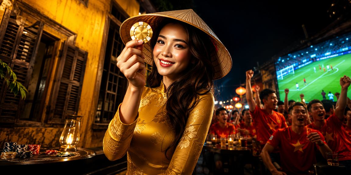 Người dùng tại Hội An đội nón lá xem thông tin cược và tỷ lệ kèo trên điện thoại
